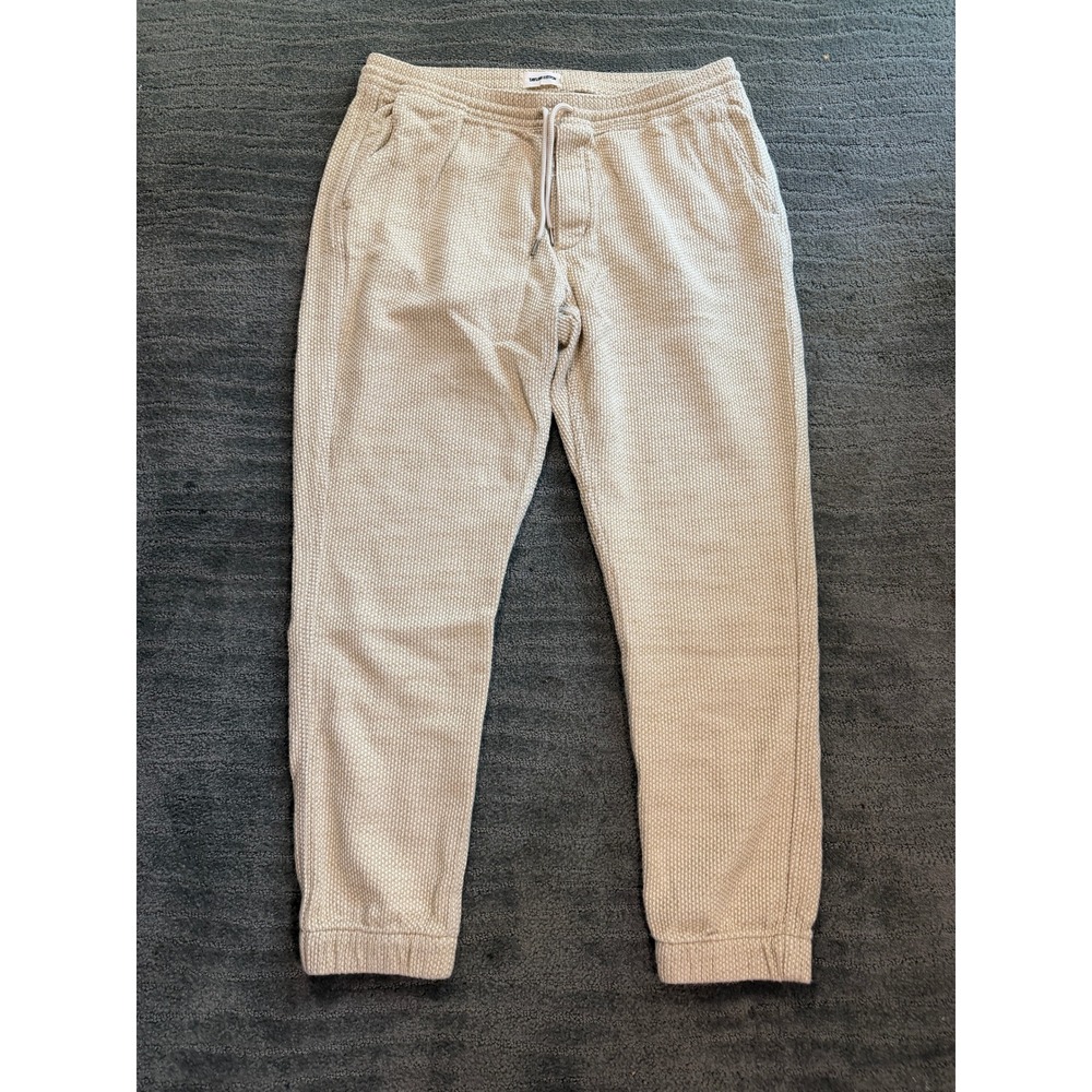 Taylor Stitch Mens Apres Pant Waffle Weave Organic Cotton Joggers Tan XL